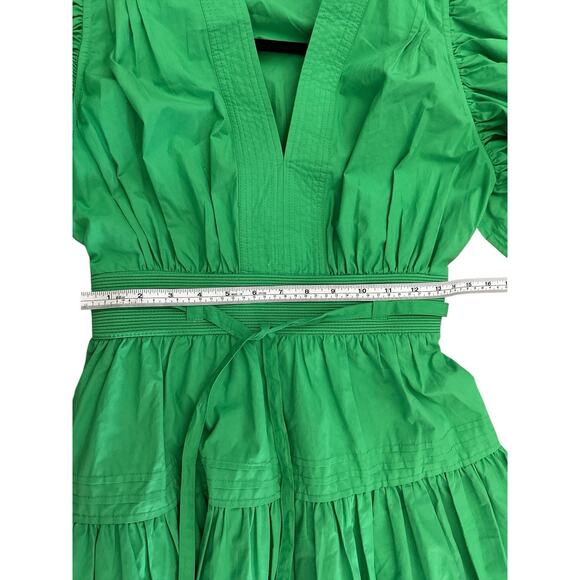 Strut&bolt PURE ENCHANTMENT GREEN 100% COTTON MIDI DRESS - Picture 10 of 14